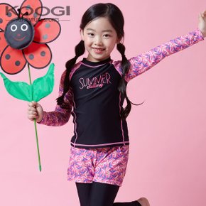 쿠기 여아동 래쉬가드 수영복 3종세트 KG-M692