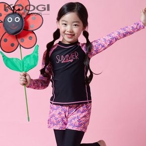 쿠기 여아동 래쉬가드 수영복 3종세트 KG-M692