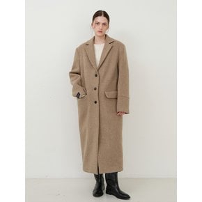 Merino wool maxi long coat - Beige [ Wool 100% ]