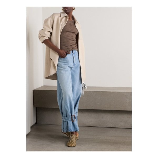 자수 울 혼방 저지 탱크 브라운 1647597350663906