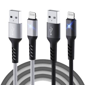 USB to 라이트닝 8핀 아이폰 고속충전케이블 LED 플렉시블