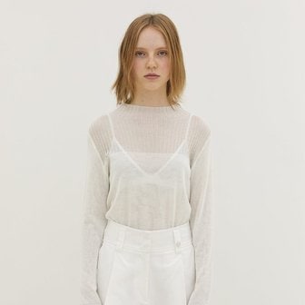 ahwe Rene Seethrough Knit_WHITE