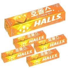호올스 HALLS 호올스 스틱 멘톨 사탕 졸음방지 캔디 허니레몬 5개