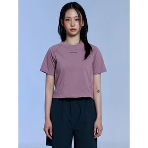 W 브리젝스 에어로쿨 크롭 반팔 티셔츠-더스티 핑크