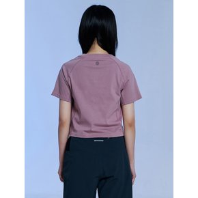 W 브리젝스 에어로쿨 크롭 반팔 티셔츠-더스티 핑크