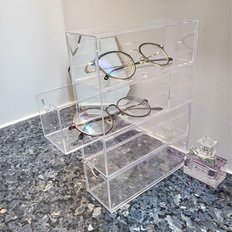 투명 서랍형 안경 다용도 4단 수납케이스