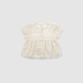 mini 리프넷 레이스 블라우스 ㅡ 크림