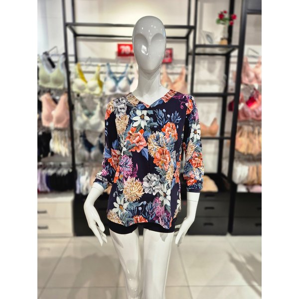 [시흥점] S 와코루) 나일론 스판 큰 꽃 나염 홈웨어 상의 [WPA340WS-NB]