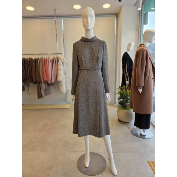 [여주점] [더 아이잗] 여성 멜란지 텍스처 하이넥 원피스 (IRBA0OP081)