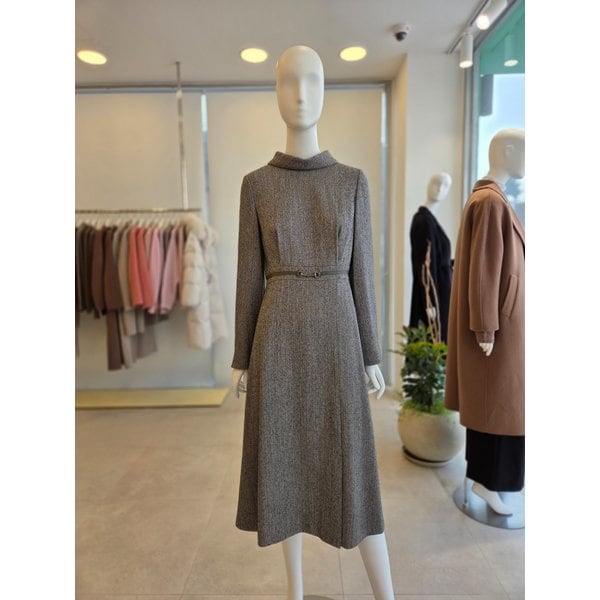 [여주점] [더 아이잗] 여성 멜란지 텍스처 하이넥 원피스 (IRBA0OP081)