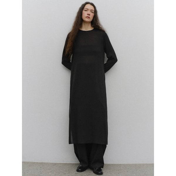 sheer layered dress_black