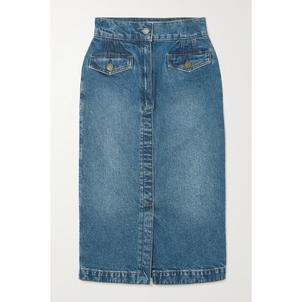 넷 서스테인 데님 미디 스커트 미드 데님 1647597325681357