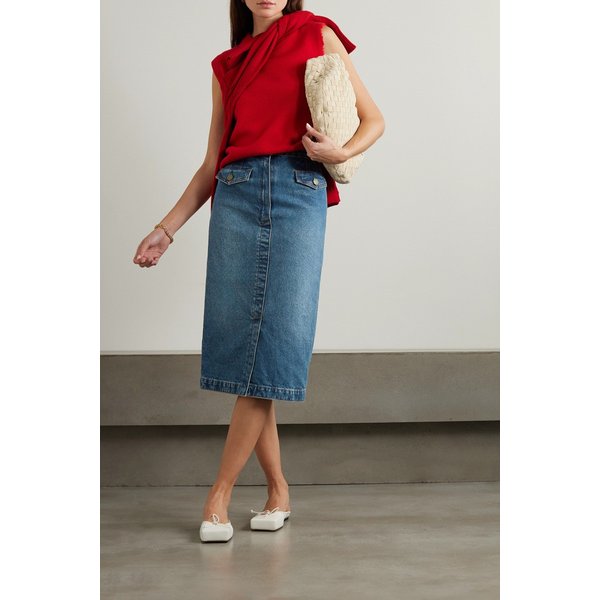 넷 서스테인 데님 미디 스커트 미드 데님 1647597325681357