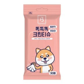 브리더랩 똑똑똑 크린티슈 발바닥 엉덩이 30매