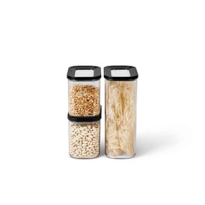 Mepal Modula Storage Jars 메팔 야채 채소 양념 식품 과일 보관 정리 용기 통 3개 세트 Black