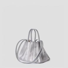 Lucky Pleats Canvas Coated Shopper S Matt Silver