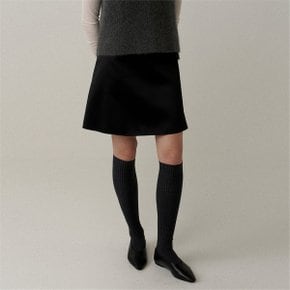 [블랭크03] double face satin mini skirt (black)