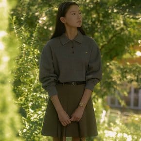 Volume sleeve collar pique t-shirt_3color