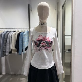 에고이스트 [여주점] 스퀘어넥 프린팅 긴팔 티셔츠 ES2OTL55