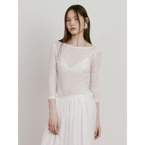 25 Boatneck Sheer T_White
