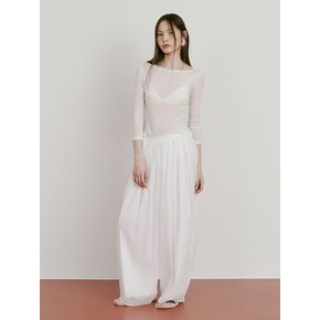 25 Boatneck Sheer T_White