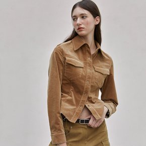 Corduroy Shirt in Beige VW2WB349-91