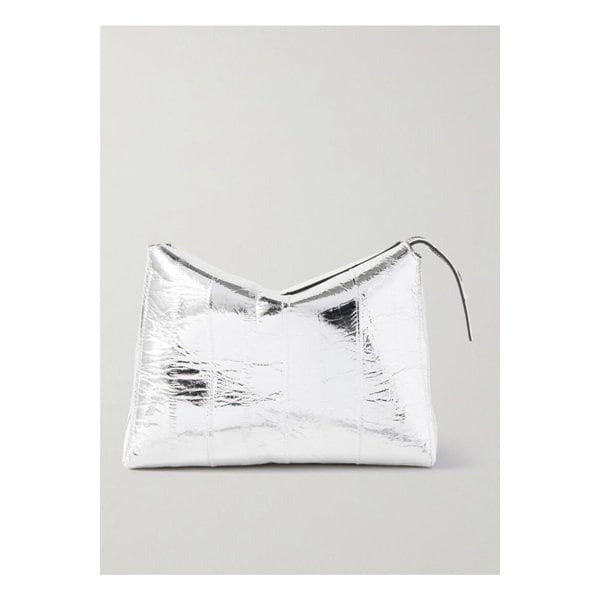 케이트 리나 메탈릭 크링클 일 파우치 실버 46376663162865108