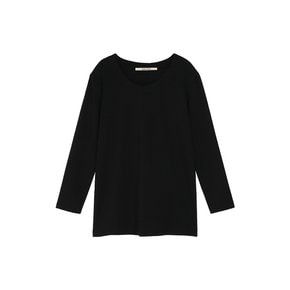 LOGO ROUND LONG T-SHIRT BLACK MBCFTO011BK