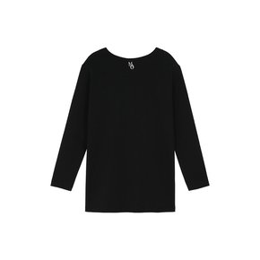 LOGO ROUND LONG T-SHIRT BLACK MBCFTO011BK