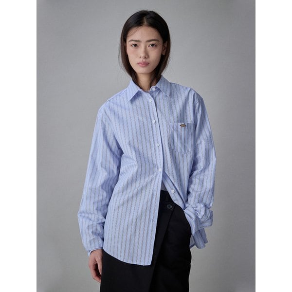 Dusty Blue Line Classic Stripe Shirt