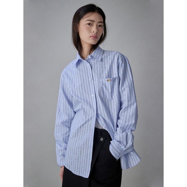 Dusty Blue Line Classic Stripe Shirt