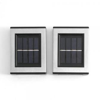 제이큐 LED 솔라 태양광 벽부등 야외 태양광전등 실버 2p