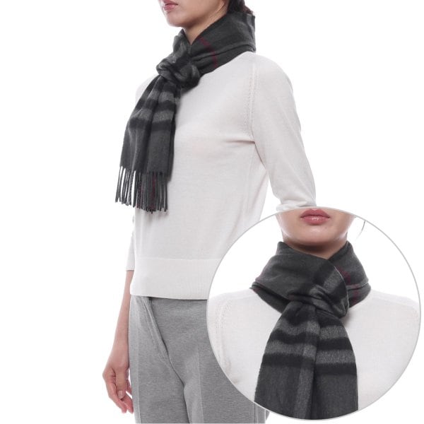 [부산점] 25FW 여성 체크 캐시미어 머플러 (8077880 CHARCOAL GREY W 25F)