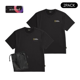 내셔널지오그래픽 N235UPA910 유니 메이스 2PACK 반팔 티셔츠 CARBON BLACK