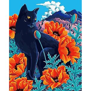  투코비 DIY 유화그리기 40x50 꽃과 고양이 5258