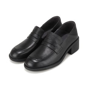 소가죽 폴더블 베이직 여성로퍼 5cm BBJ139BK