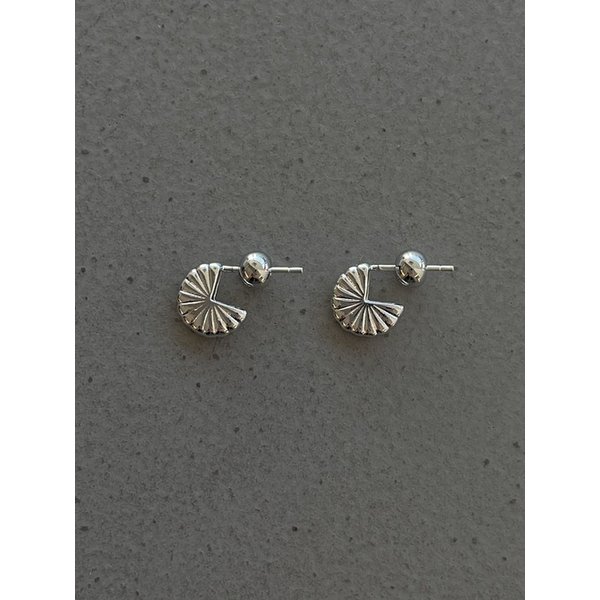 crunch silver earrings (2colors)