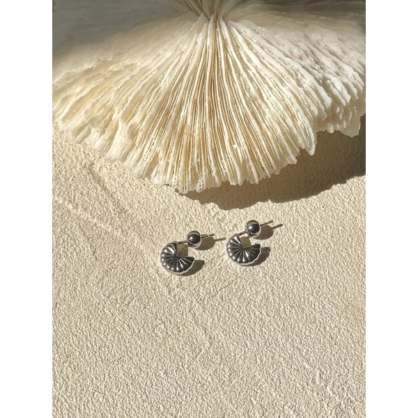 crunch silver earrings (2colors)