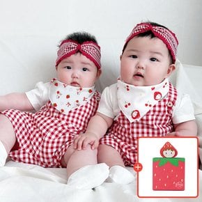 베리 걸 & 베리 버니 순면 가제 딸기 손수건 10장 세트