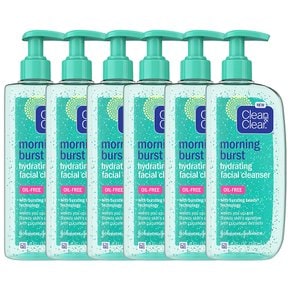 클린앤클리어 모닝 버스트 하이드레이팅 페이셜 클렌저 오이 240ml 6개 Clean-Clear