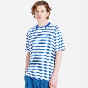 네크변형 남자 스트라이프 반팔 티셔츠 CXS25MKRT702 BLU