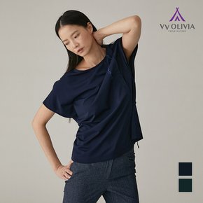 [비비올리비아] 보트넥 가오리핏 반팔티셔츠_VVCASXM5331
