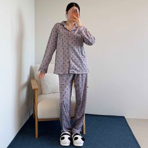 라벤더하트콕잠옷 홈웨어 파자마세트 수면 긴팔긴바지_P415657748