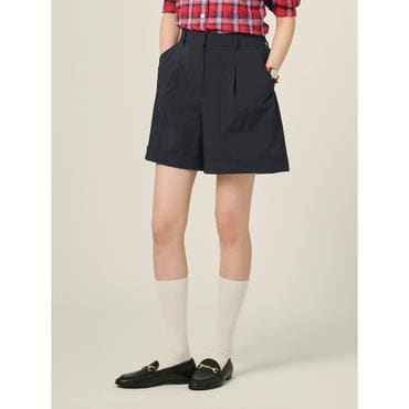 빈폴레이디스 시어서커 원턱 하프팬츠 - 네이비 (BF5625C01R)