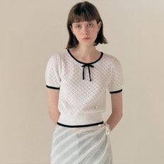 RIBBON SKASHI HALF KNIT WHITE