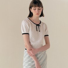 RIBBON SKASHI HALF KNIT WHITE