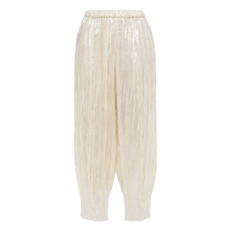 포르테포르테 Cropped lamé wide-leg pants 내추럴 24092600056948027