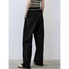 TG_White line wide pants_BLACK