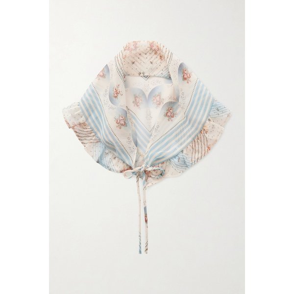 러플 프린트 시폰 헤어밴드 블루 46376663163045585