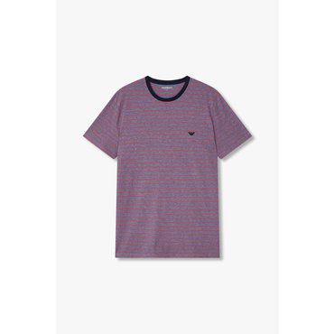 EMPORIO ARMANI 남성 스트라이프 패턴 라운지 티셔츠  (0815134013)